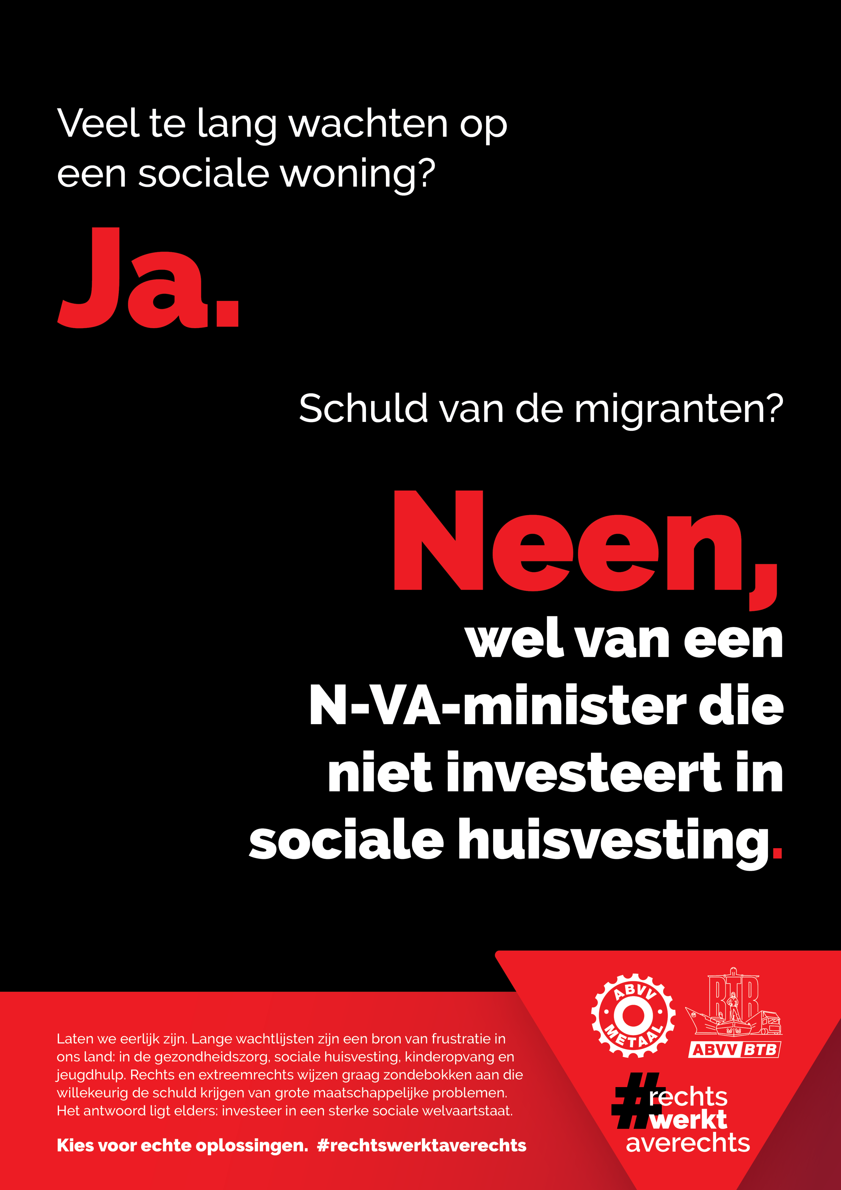 Affiche Ja/Neen - sociale woning