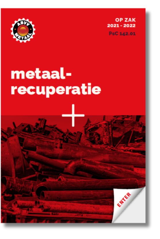 rode cover van het sectorboekje Op Zak van de sector metaalrecuperatie