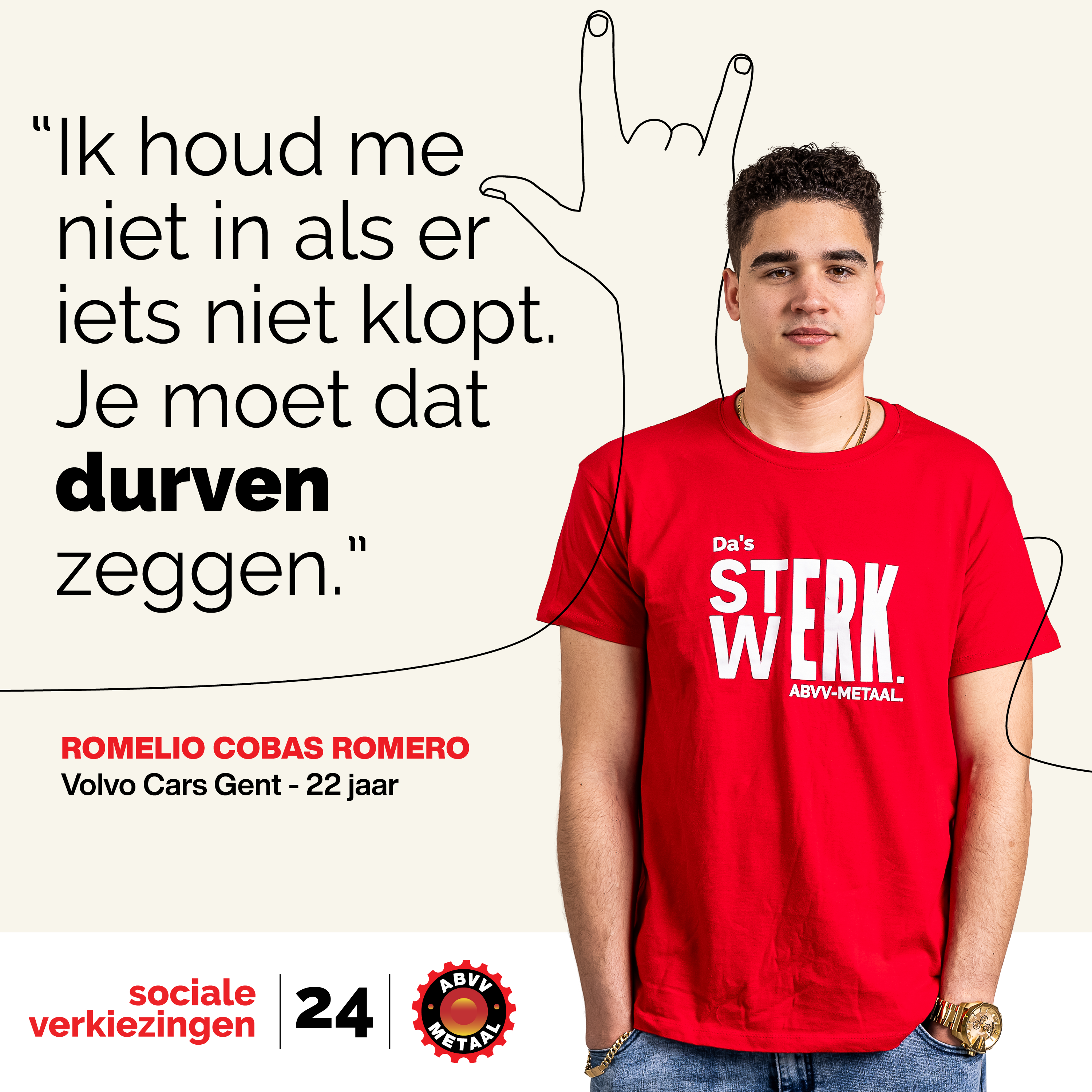 Romelio met handen in zijn zakken