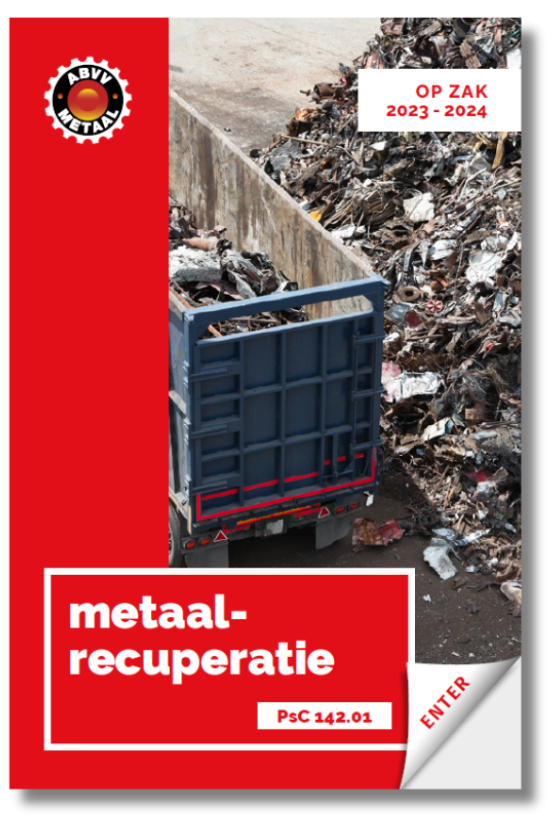 rode cover van het sectorboekje Op Zak van de sector metaalrecuperatie