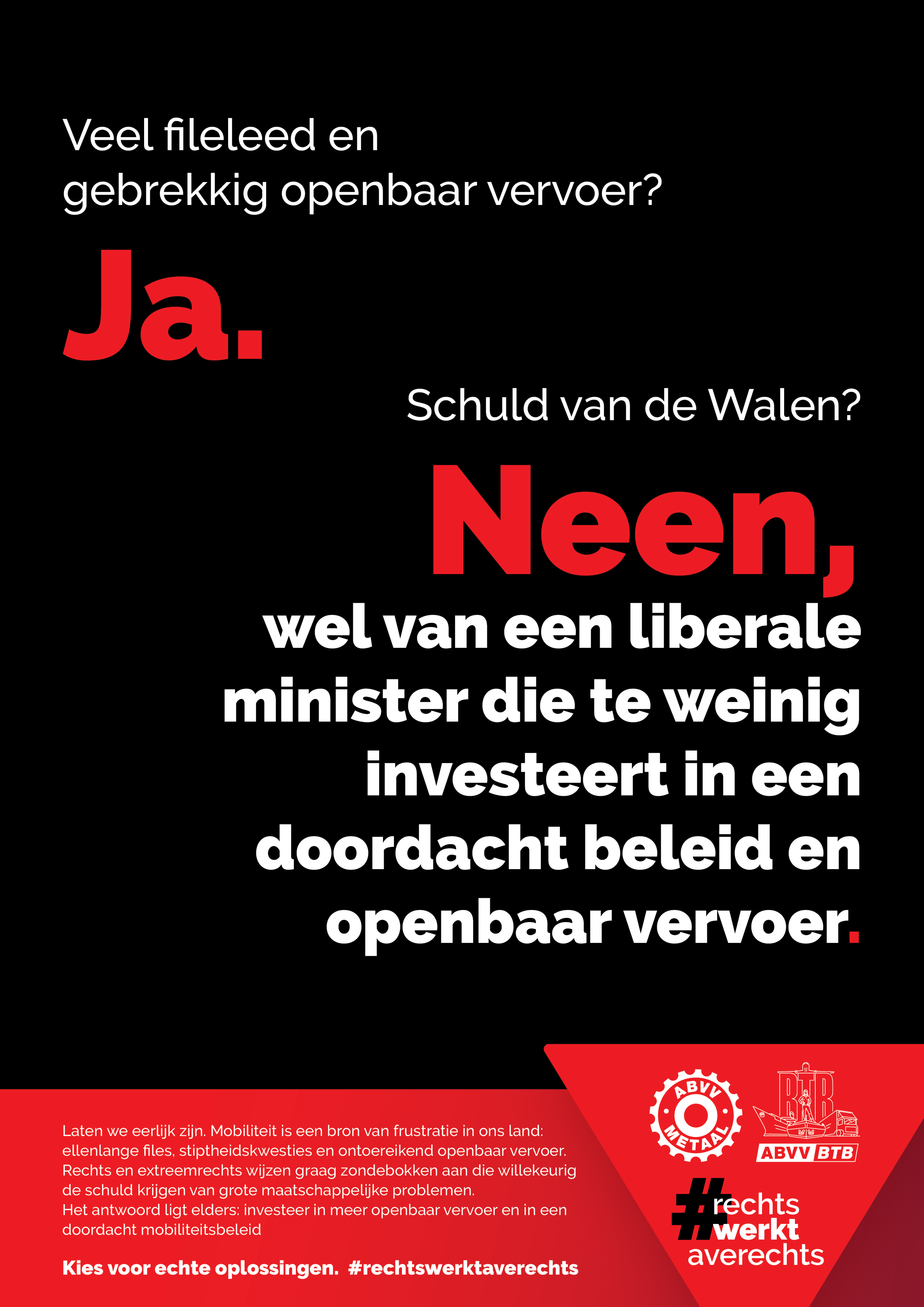 Zwarte affiche voor openbaar vervoer