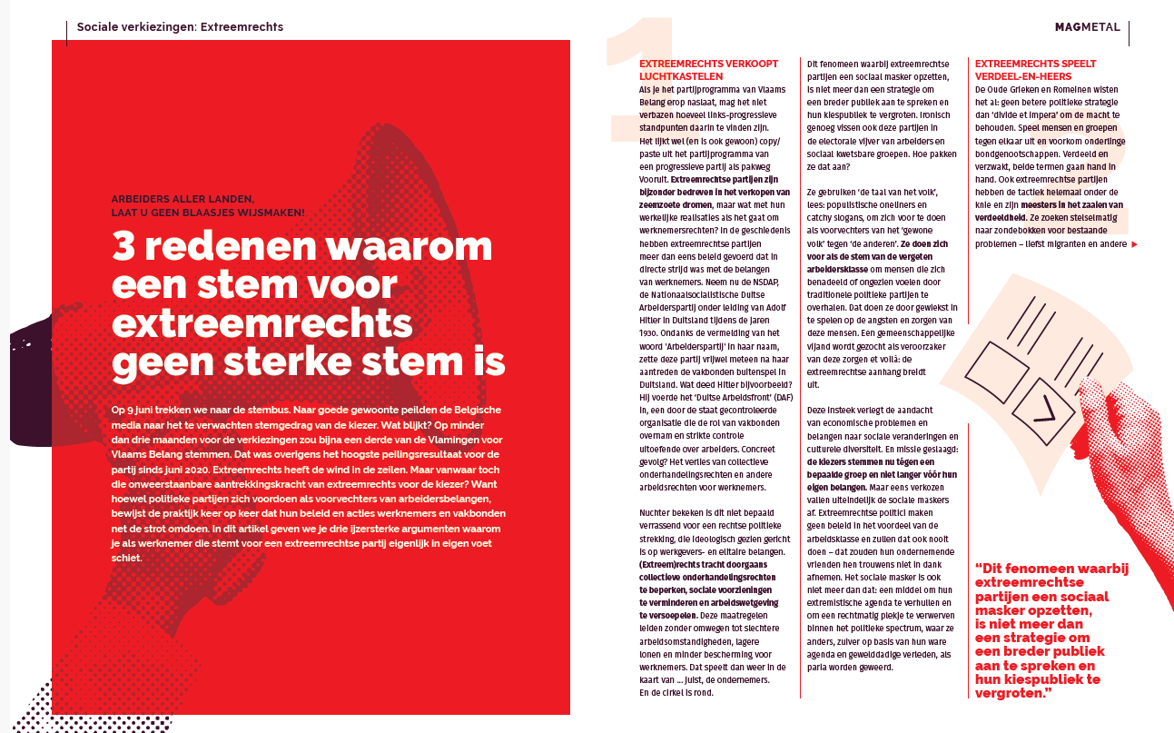 Megafoon op rode achtergrond
